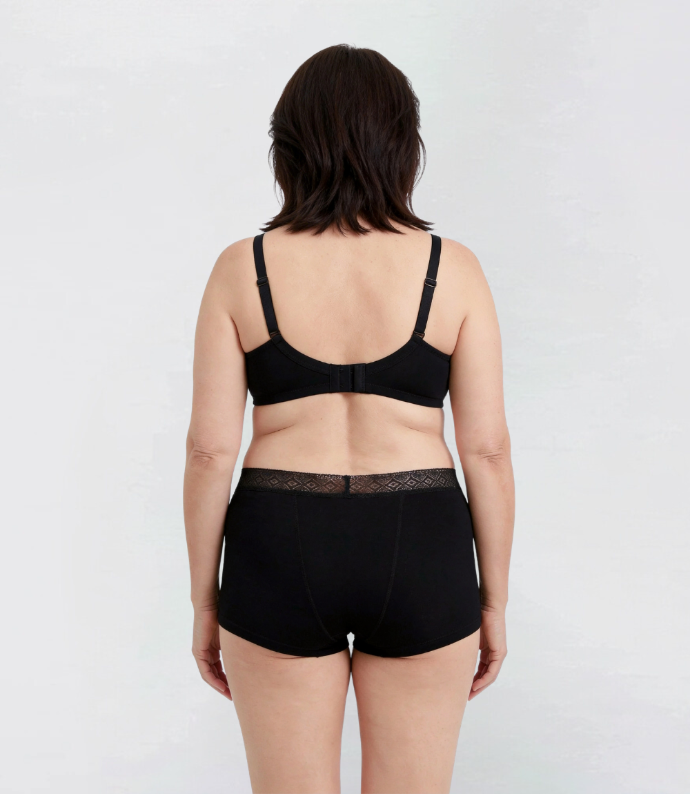 Incontinence Boyshort – Lace – 100% Leakproof