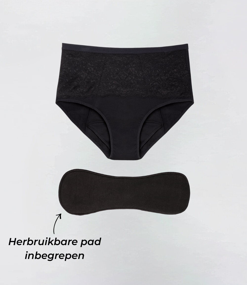 Incontinence High Waisted – Lace – Extra Absorbency – 100% Leakproof