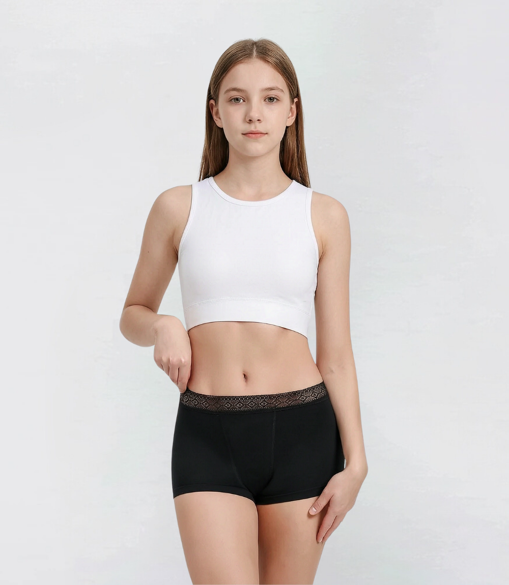 Teens Boyshort – Lace – Heavy – 100% Leakproof