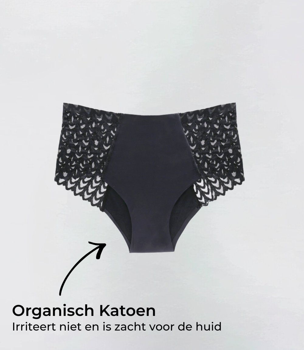 Incontinence Hiphugger – Organic Cotton – Black – 100% Leakproof